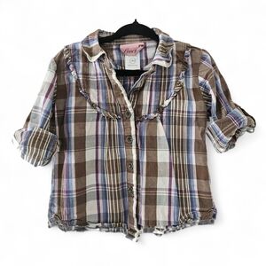 Levi's Kids Plaid Button-Down Shirt - Brown, Blue, Purple
